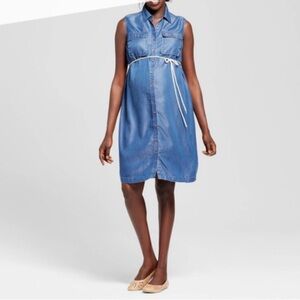 Liz Lange Maternity Dress denim button down